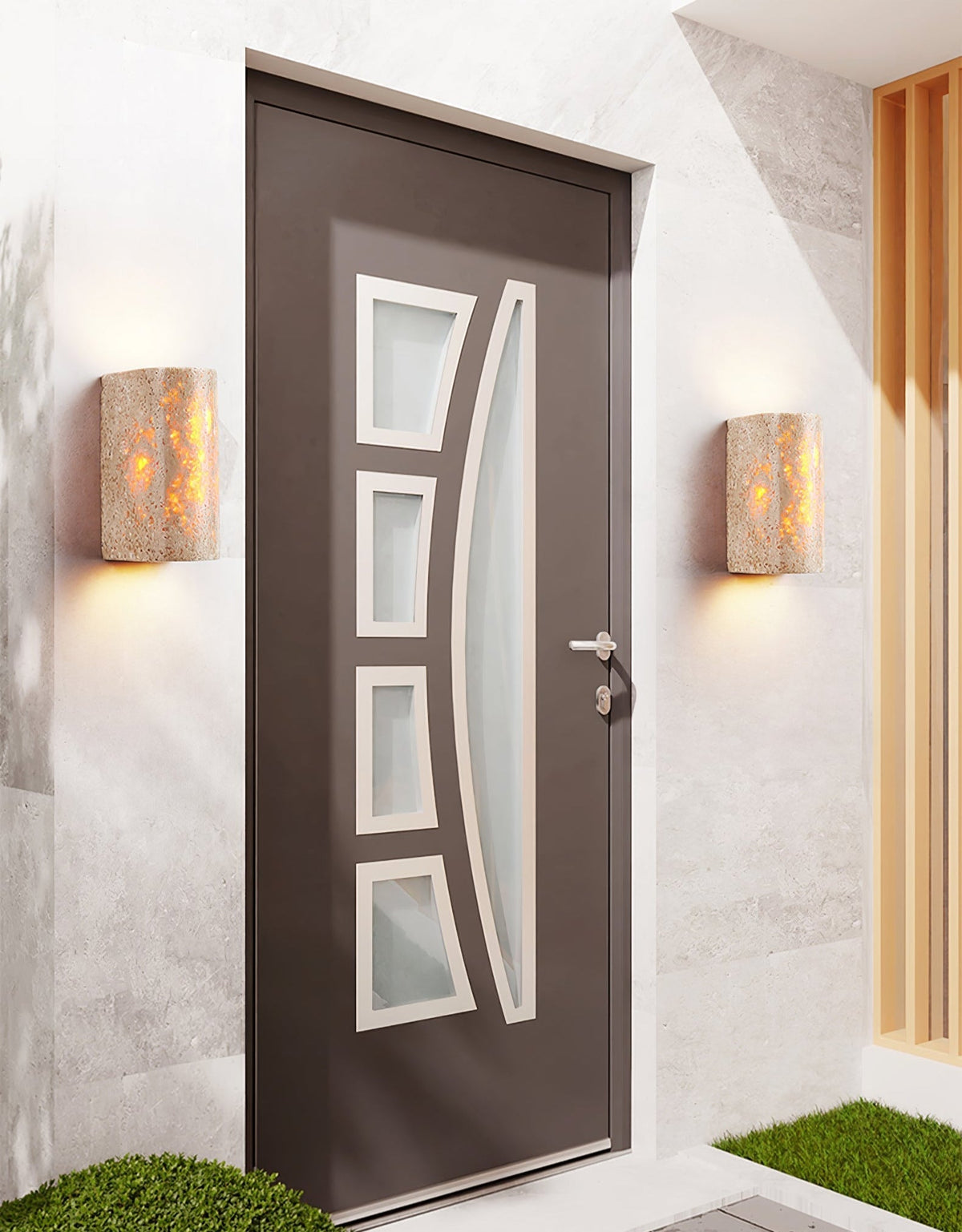 Sysilion Geel travertin wandlamp