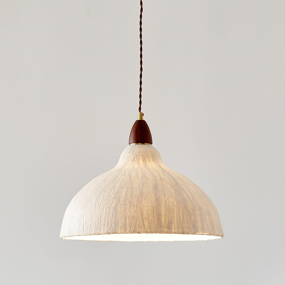 Locan hanglamp van rijstpapier en hout