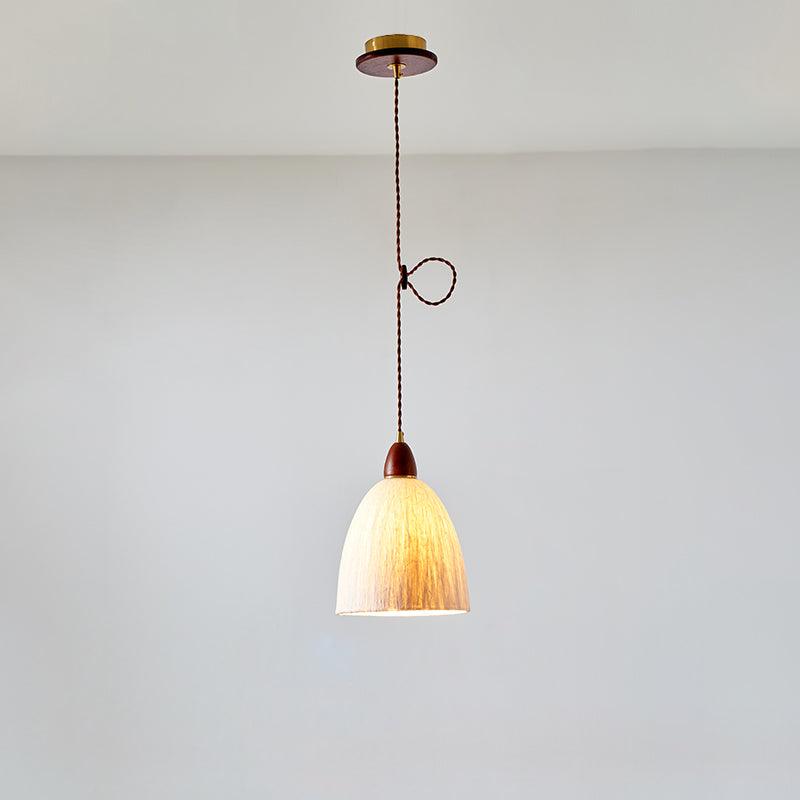 Locan hanglamp van rijstpapier en hout