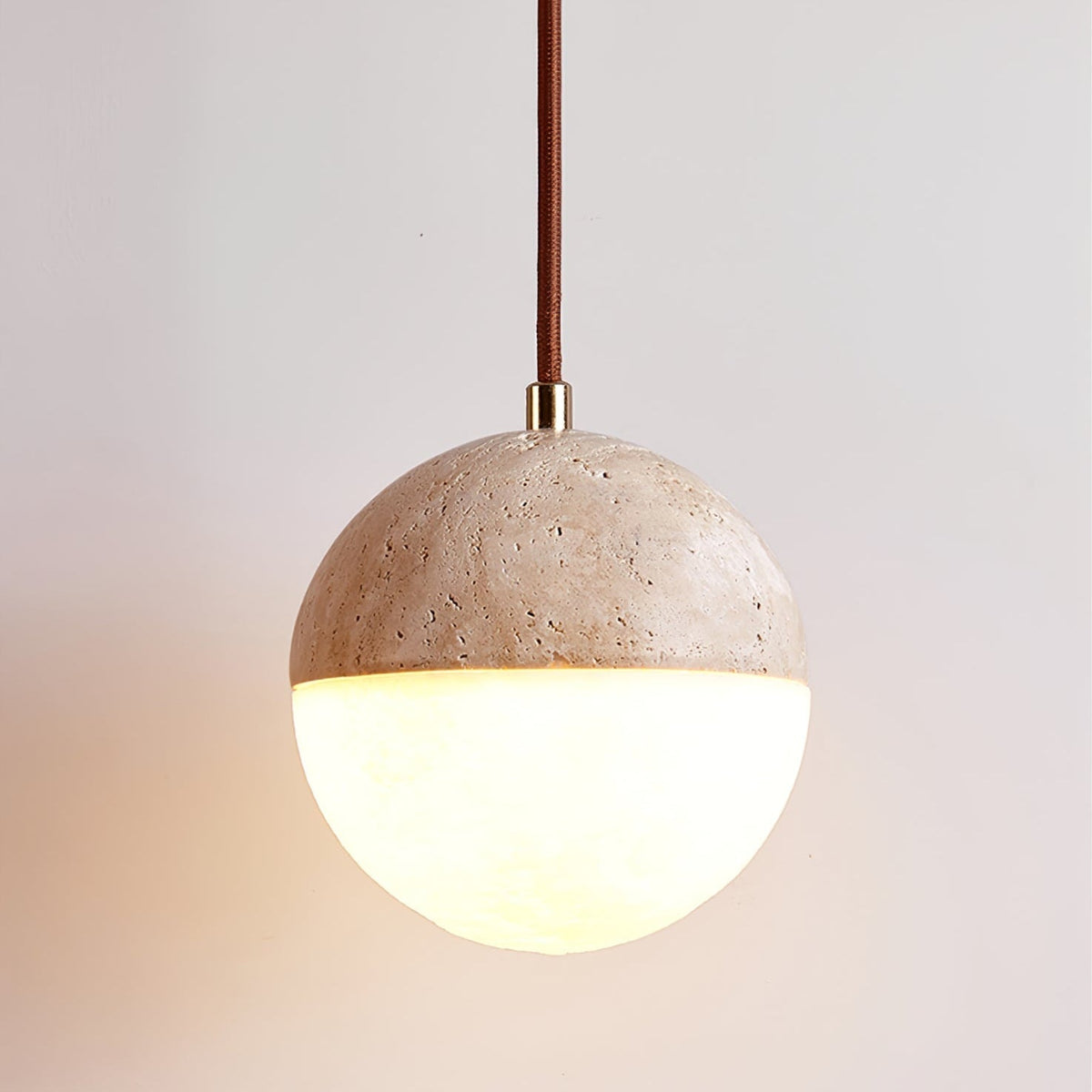 Vendrick hanglamp in geel travertin
