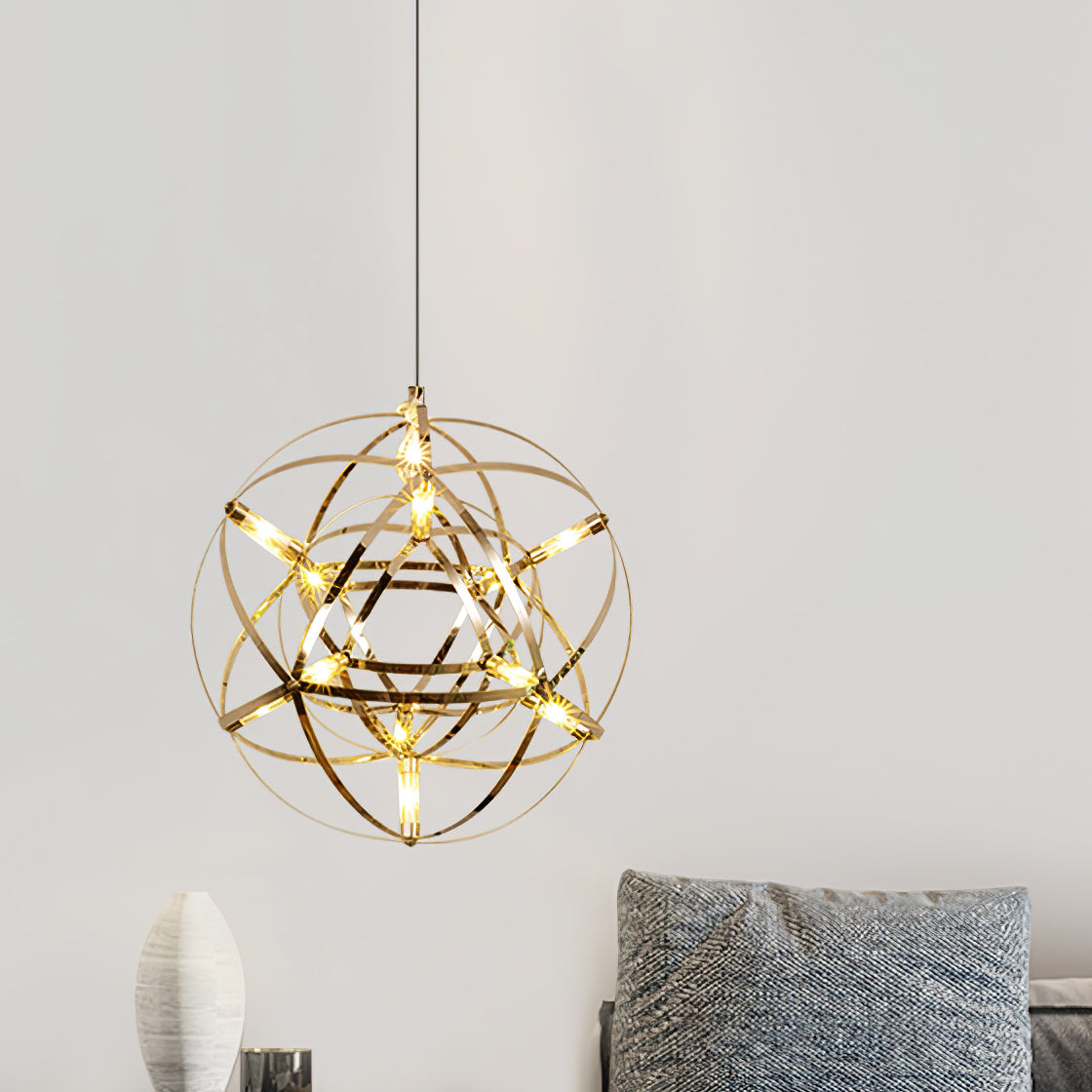 Sylvarin Goud Draad Cluster hanglamp Geometrisch Metaal Woonkamer