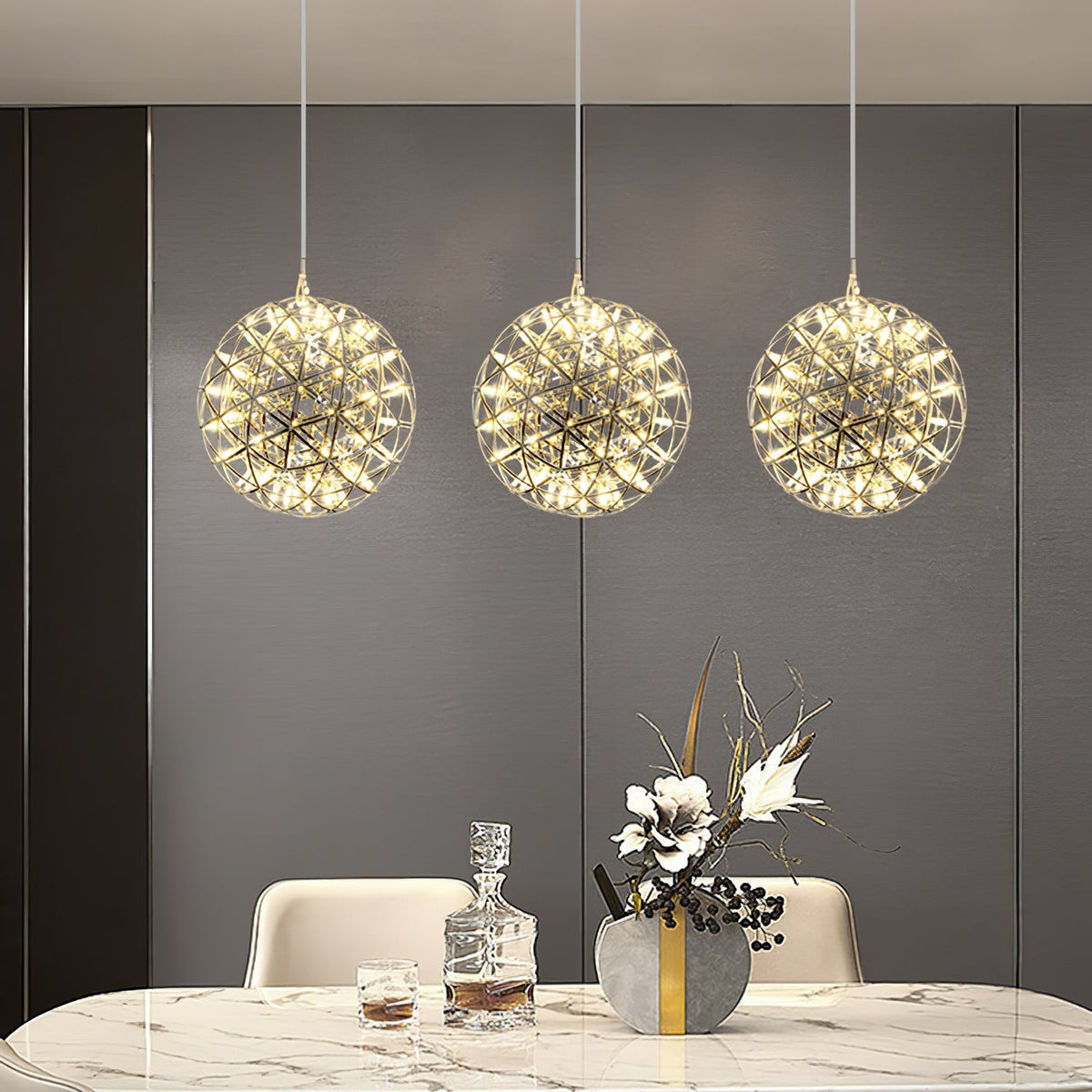 Delcourt Silver Spark Ball hanglamp