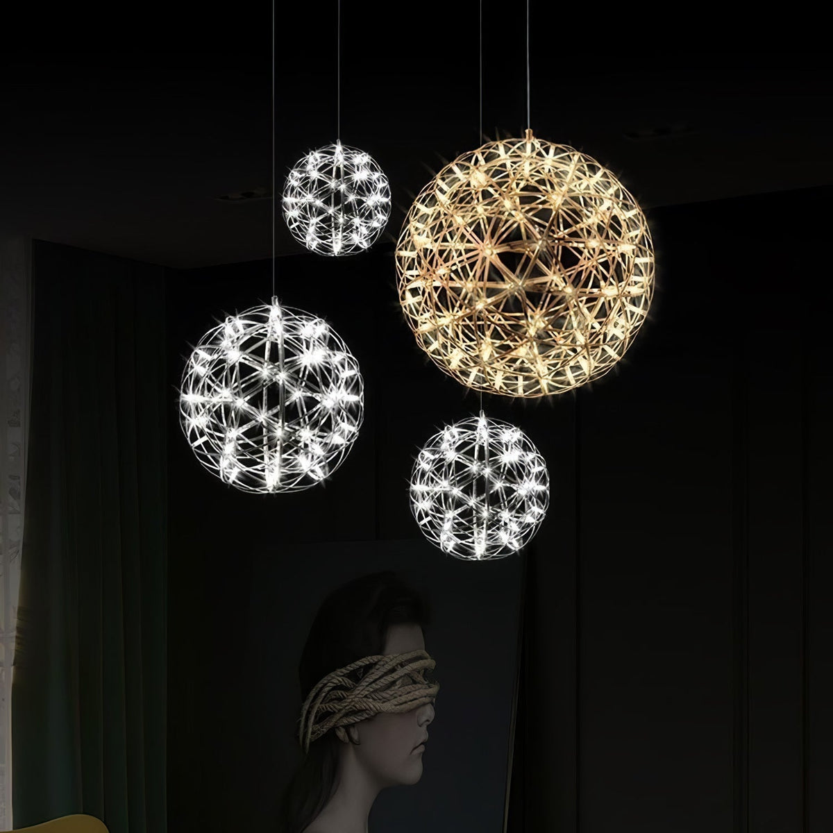 Delcourt Silver Spark Ball hanglamp