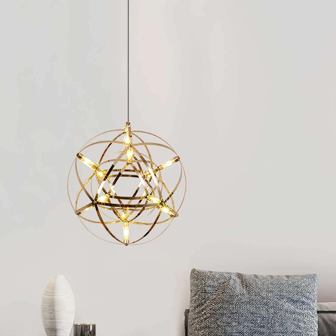 Sylvarin Goud Draad Cluster hanglamp Geometrisch Metaal Woonkamer