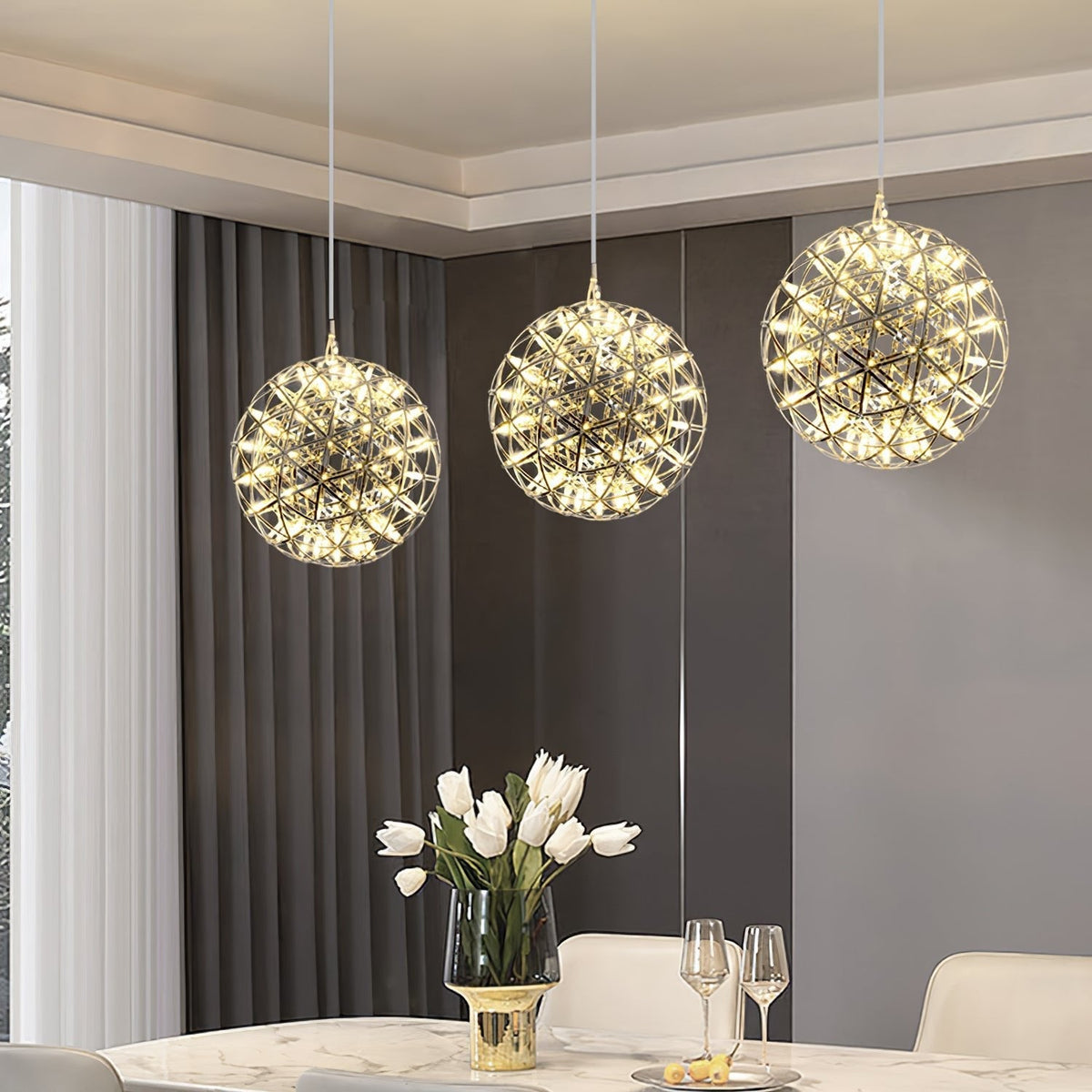 Sylvarin Goud Draad Cluster hanglamp Geometrisch Metaal Woonkamer