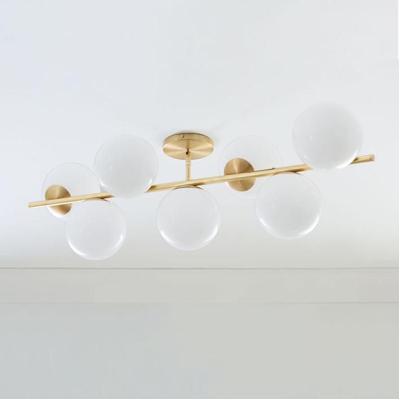 Casoella Kroonluchter met bolvormige kap en steel, moderne goudkleurige afwerking