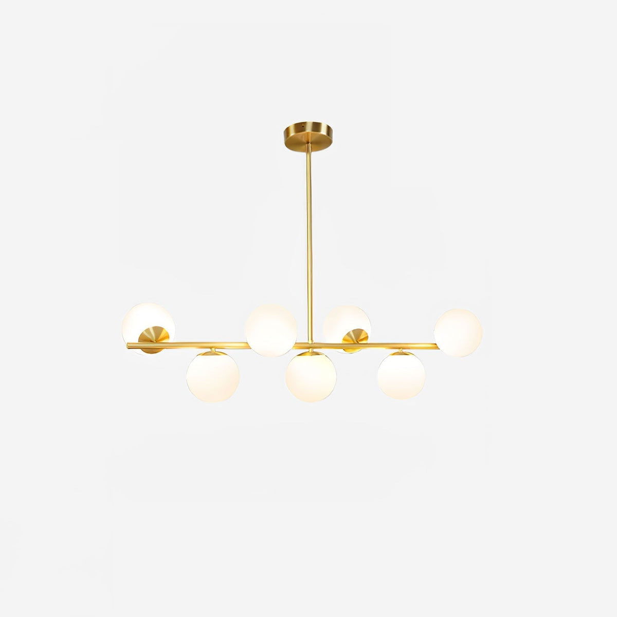 Casoella Kroonluchter met bolvormige kap en steel, moderne goudkleurige afwerking