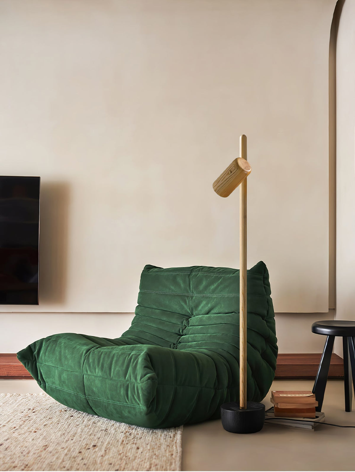 Rinisina vloerlamp met spotverlichting van hout