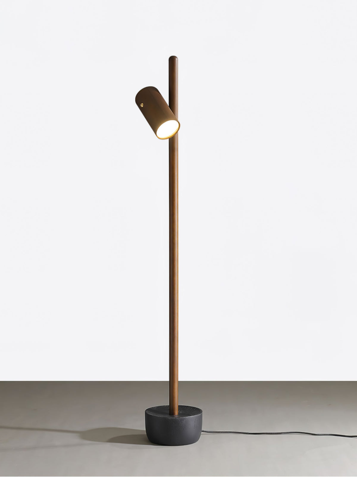 Rinisina vloerlamp met spotverlichting van hout