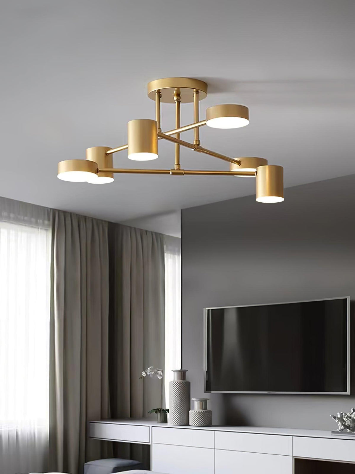 Sputnik plafondlamp goudkleurige afwerking