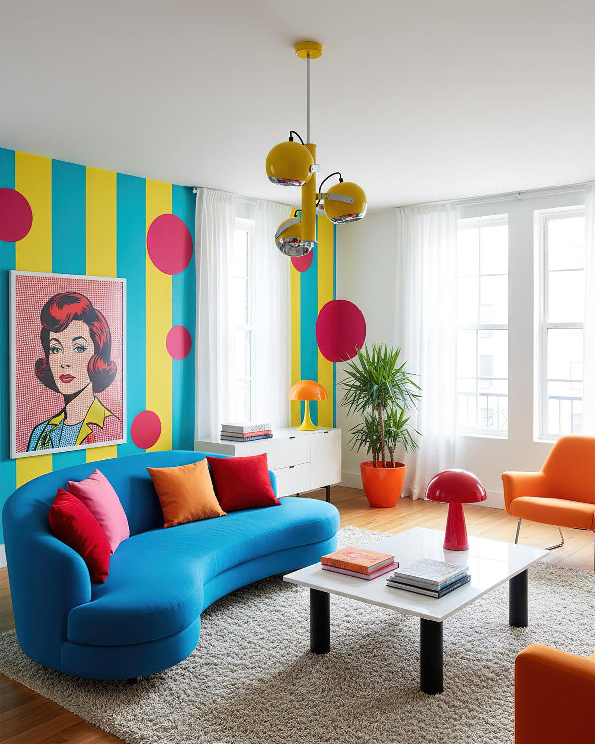 Sorenelle hanglamp Rood Metaal