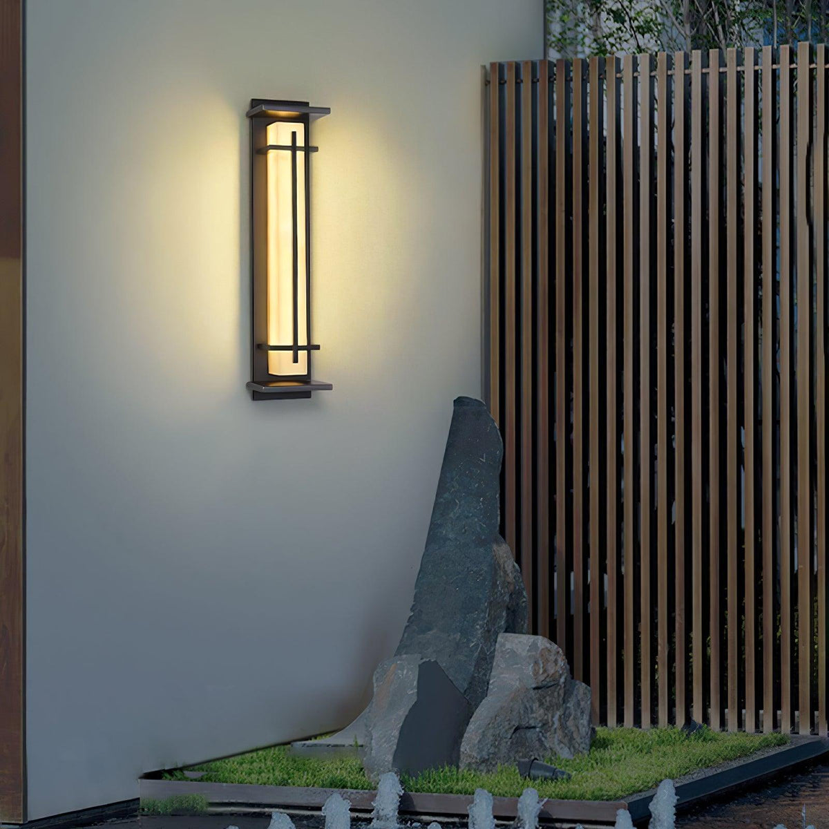 Avenirette vierkante waterdichte buitenwandlamp met imitatie van albast