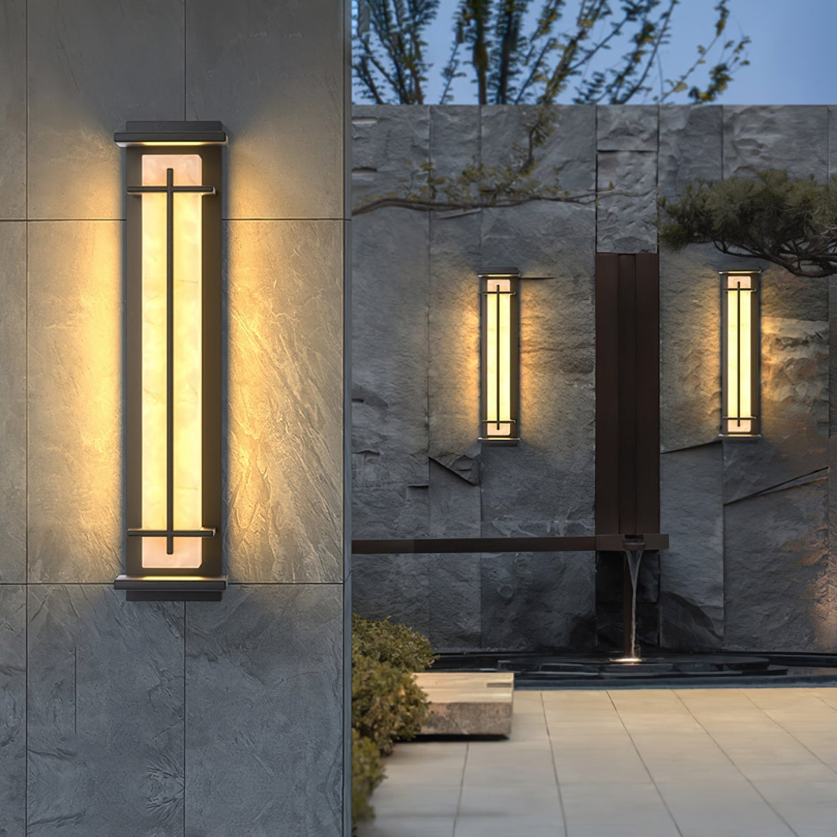 Avenirette vierkante waterdichte buitenwandlamp met imitatie van albast
