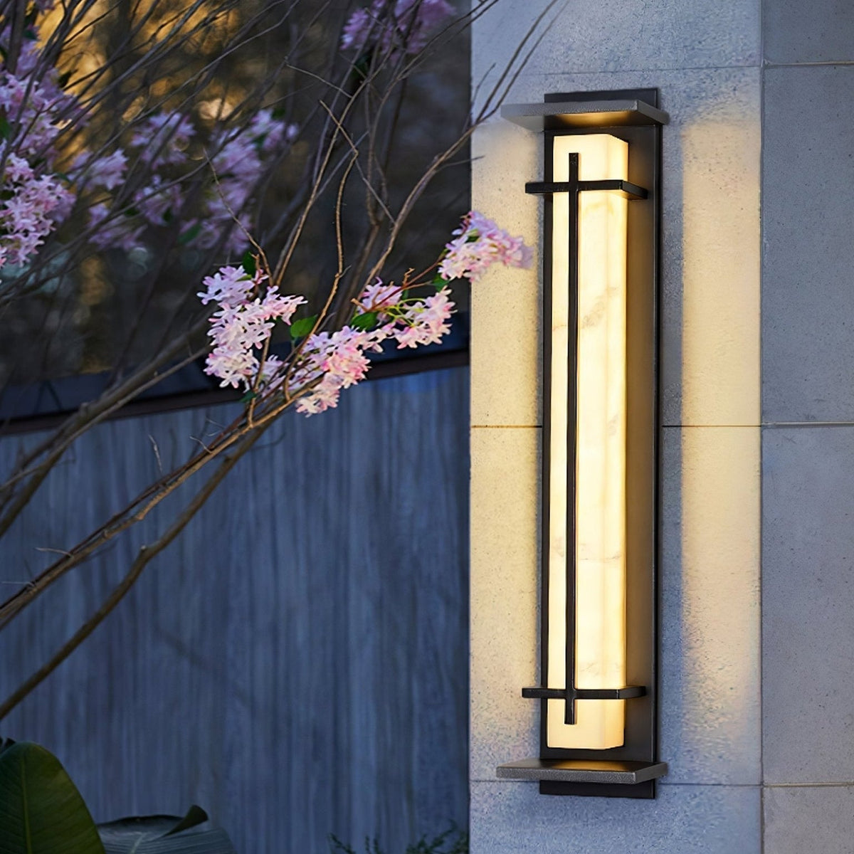 Avenirette vierkante waterdichte buitenwandlamp met imitatie van albast