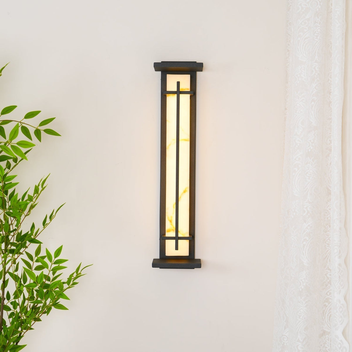 Avenirette vierkante waterdichte buitenwandlamp met imitatie van albast