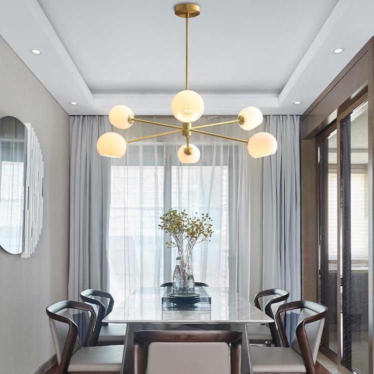 Aristin kroonluchter met gestaggerd glas 6-verlichting