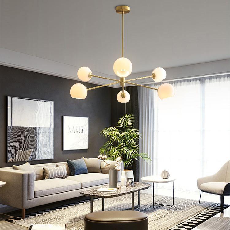 Aristin kroonluchter met gestaggerd glas 6-verlichting