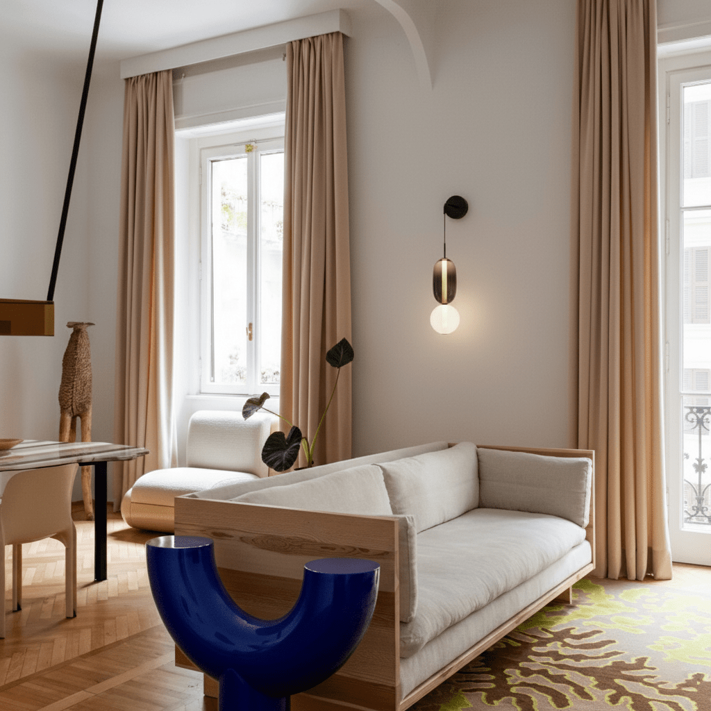 Ralvyn wandlamp met glazen kap