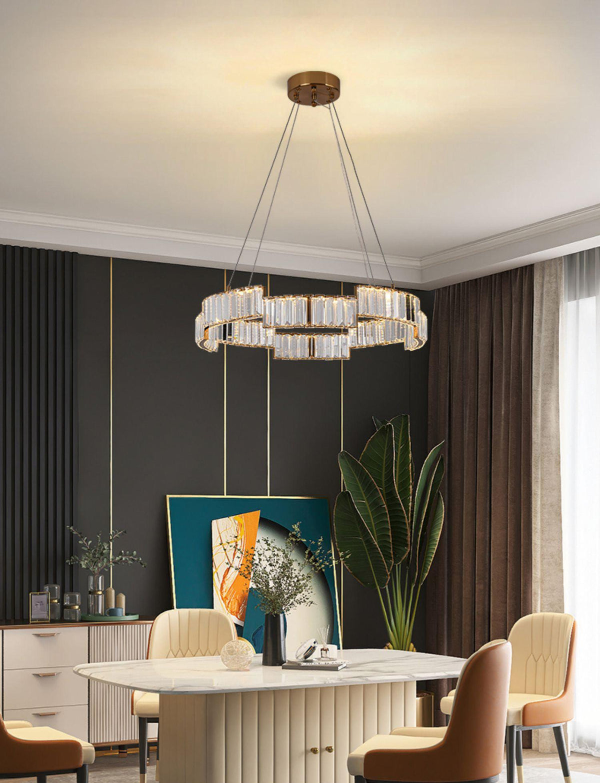 Luxinian Kroonluchter Kristal met Vergulde Lijst goudkleurig