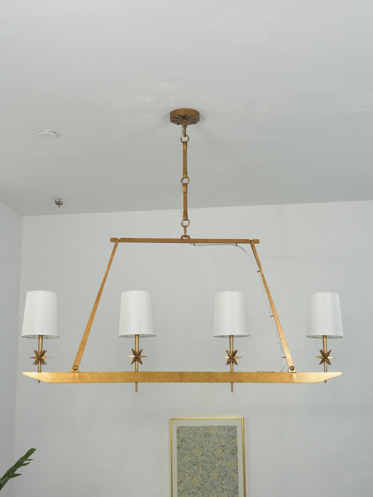 Lynve elegante kroonluchter met messing frame en steraccenten