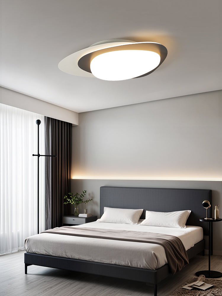 Fuji plafondlamp walnoot ovaal organische LED