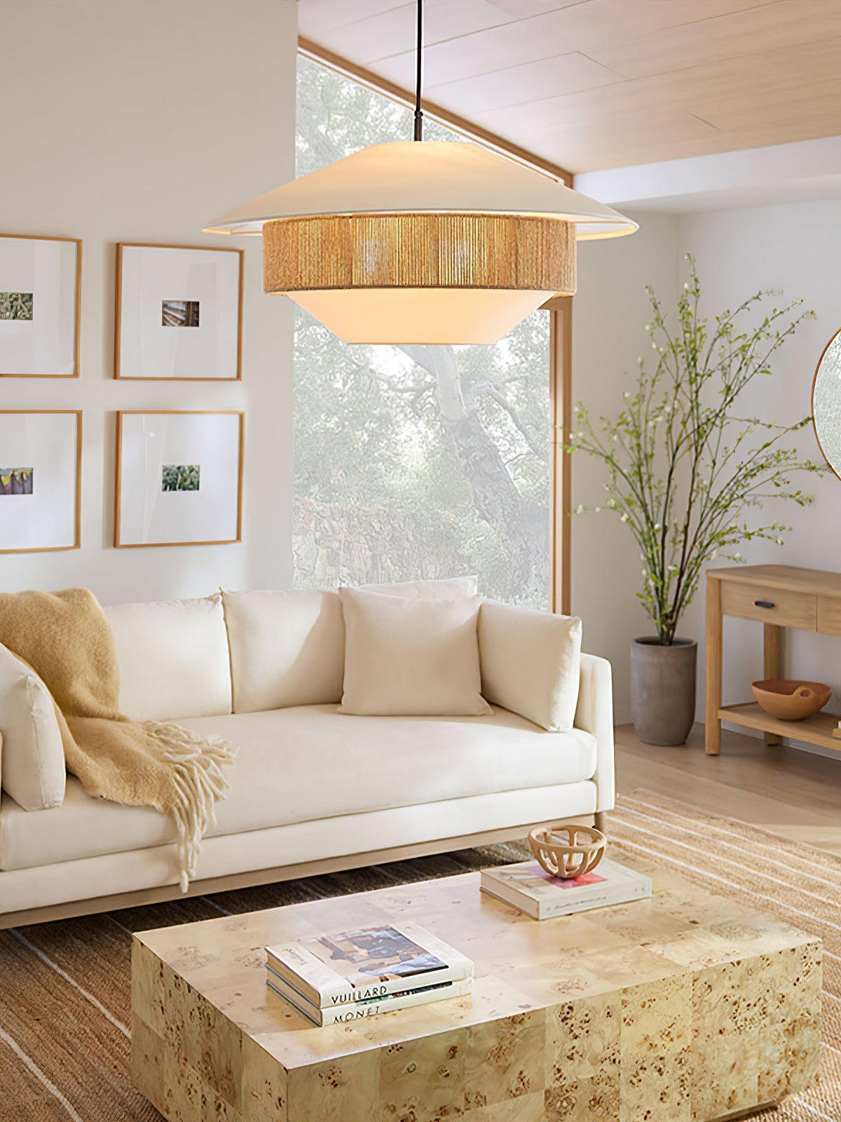 Athrel Moderne hanglamp van linnen en hennep