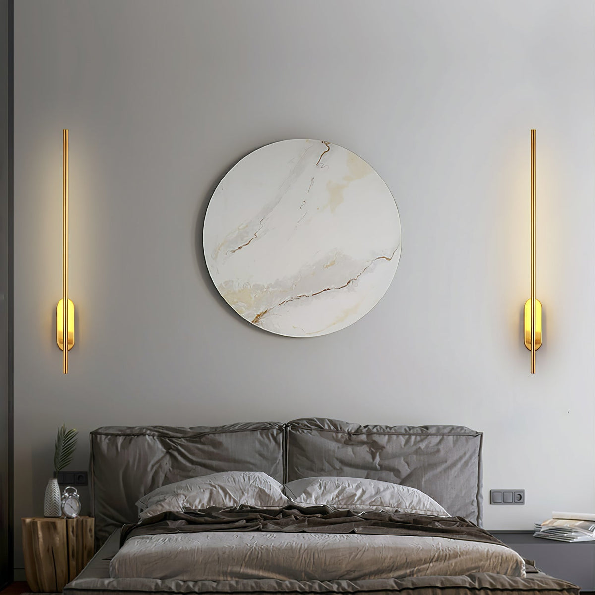 Marissa staafvormige messing wandlamp