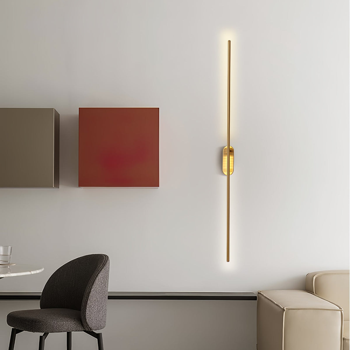 Marissa staafvormige messing wandlamp