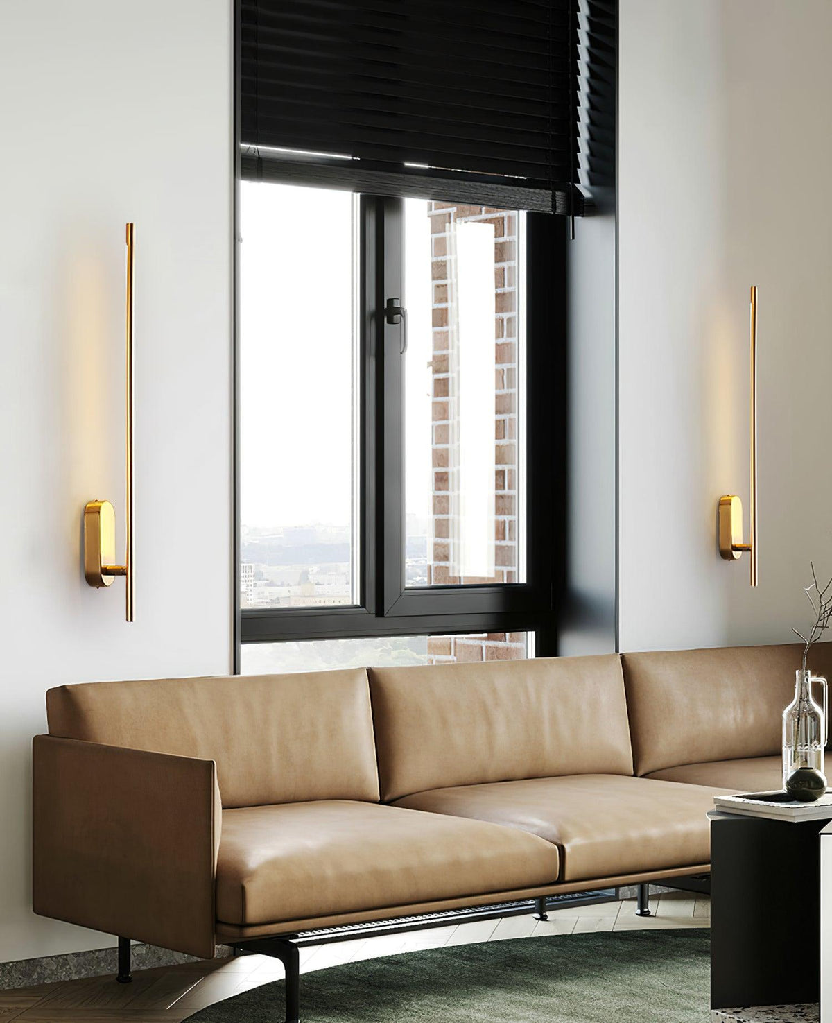 Marissa staafvormige messing wandlamp