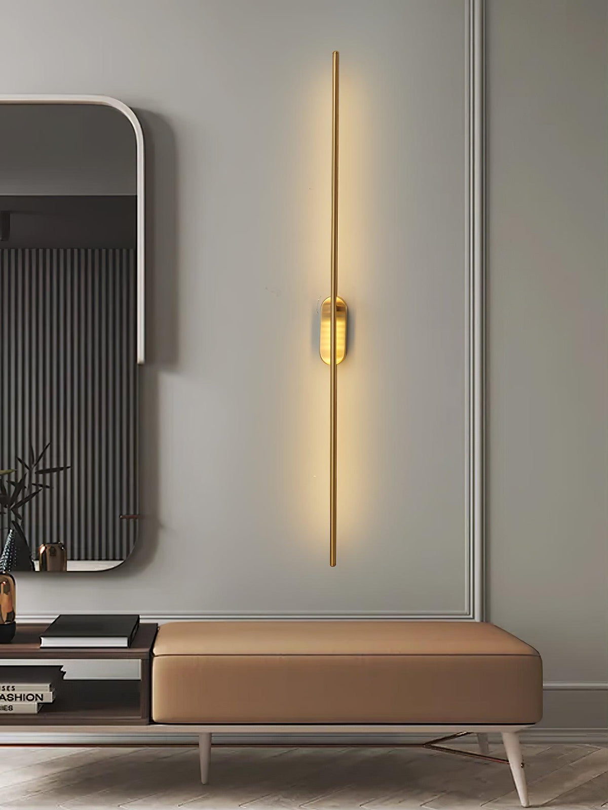 Marissa staafvormige messing wandlamp