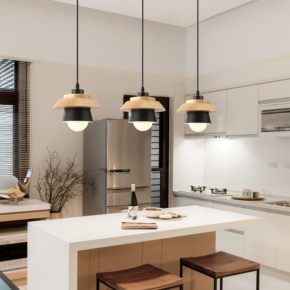 Morrowe Stone hout hanglamp