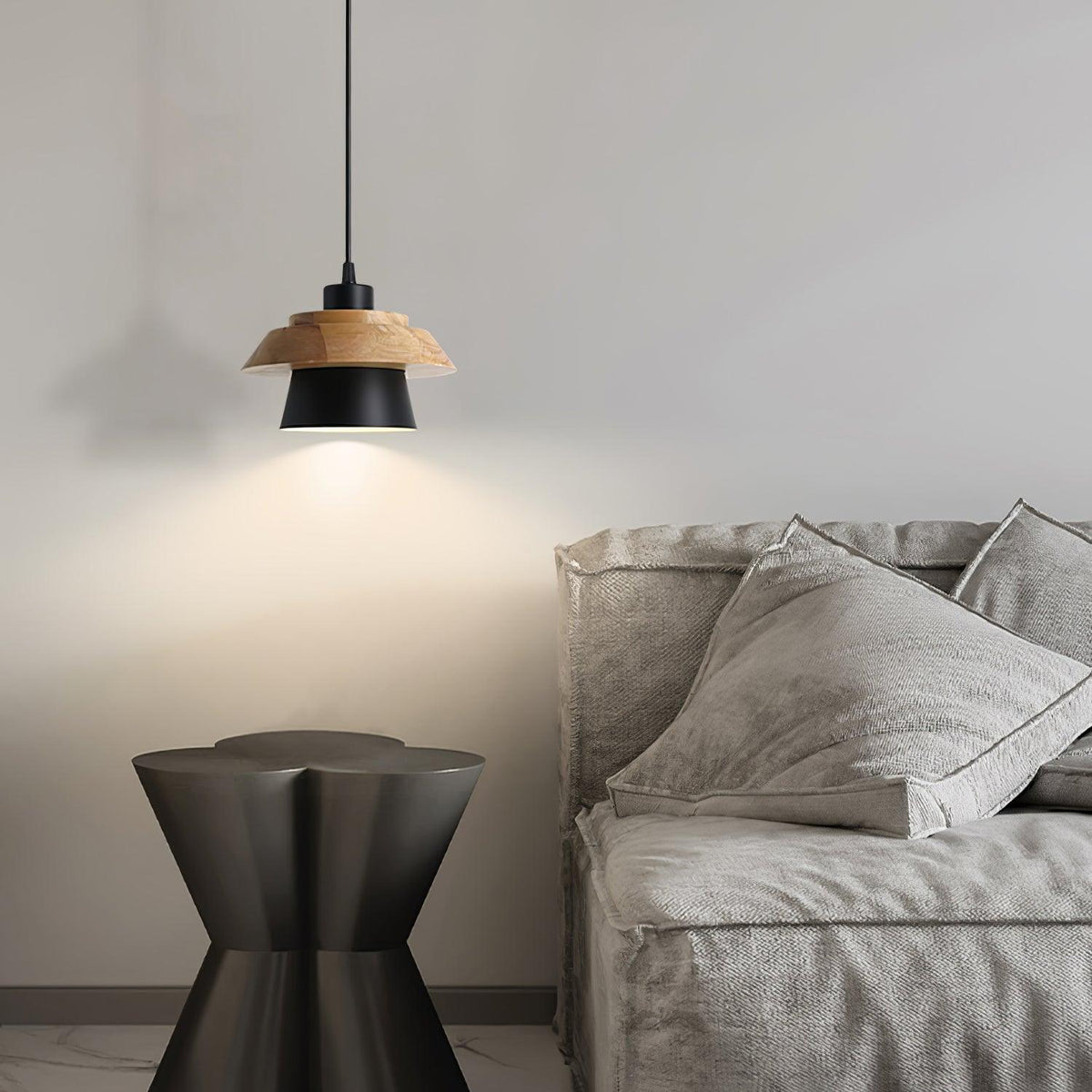 Morrowe Stone hout hanglamp