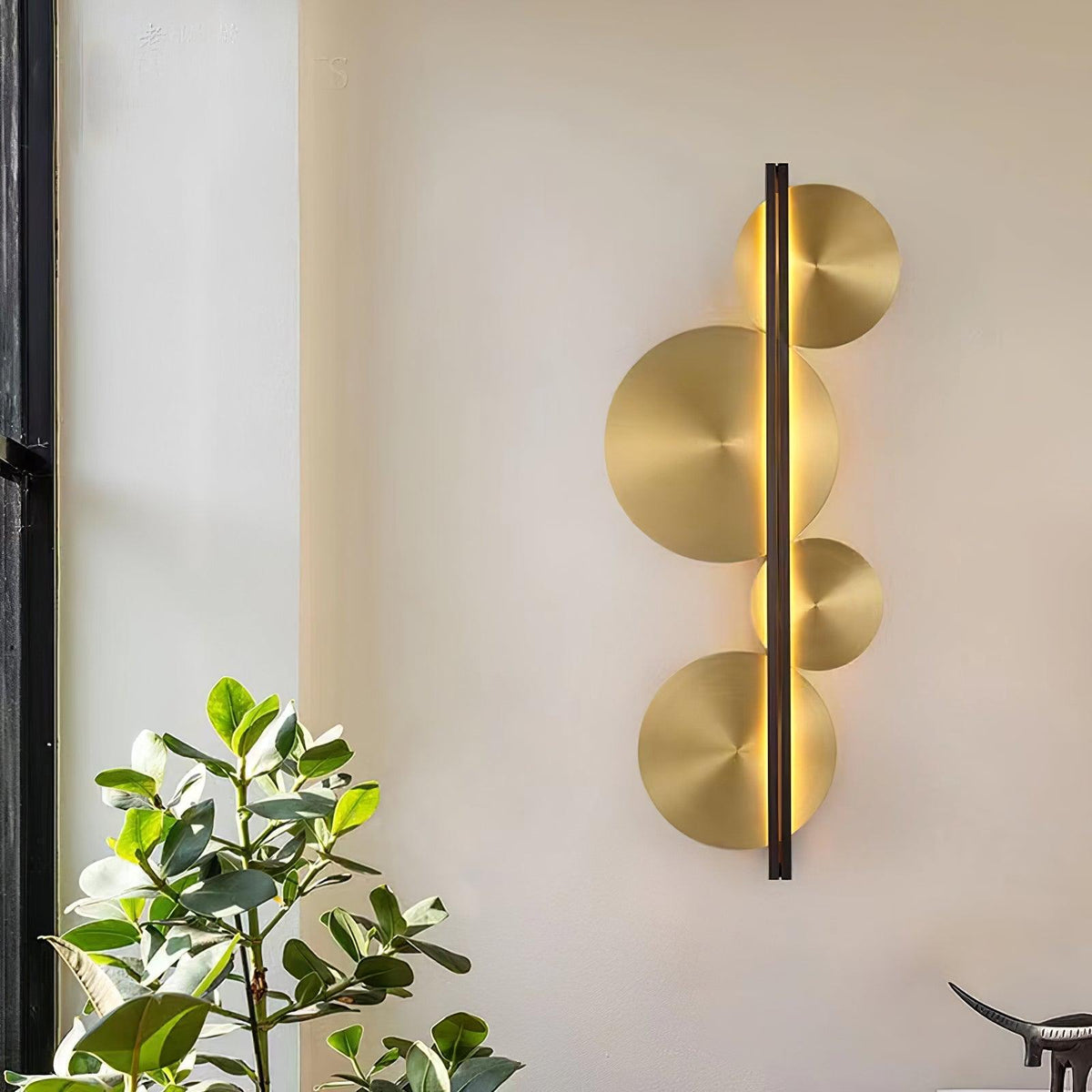 Oriivise wandlamp Goud Cirkelvormige Sculpturale