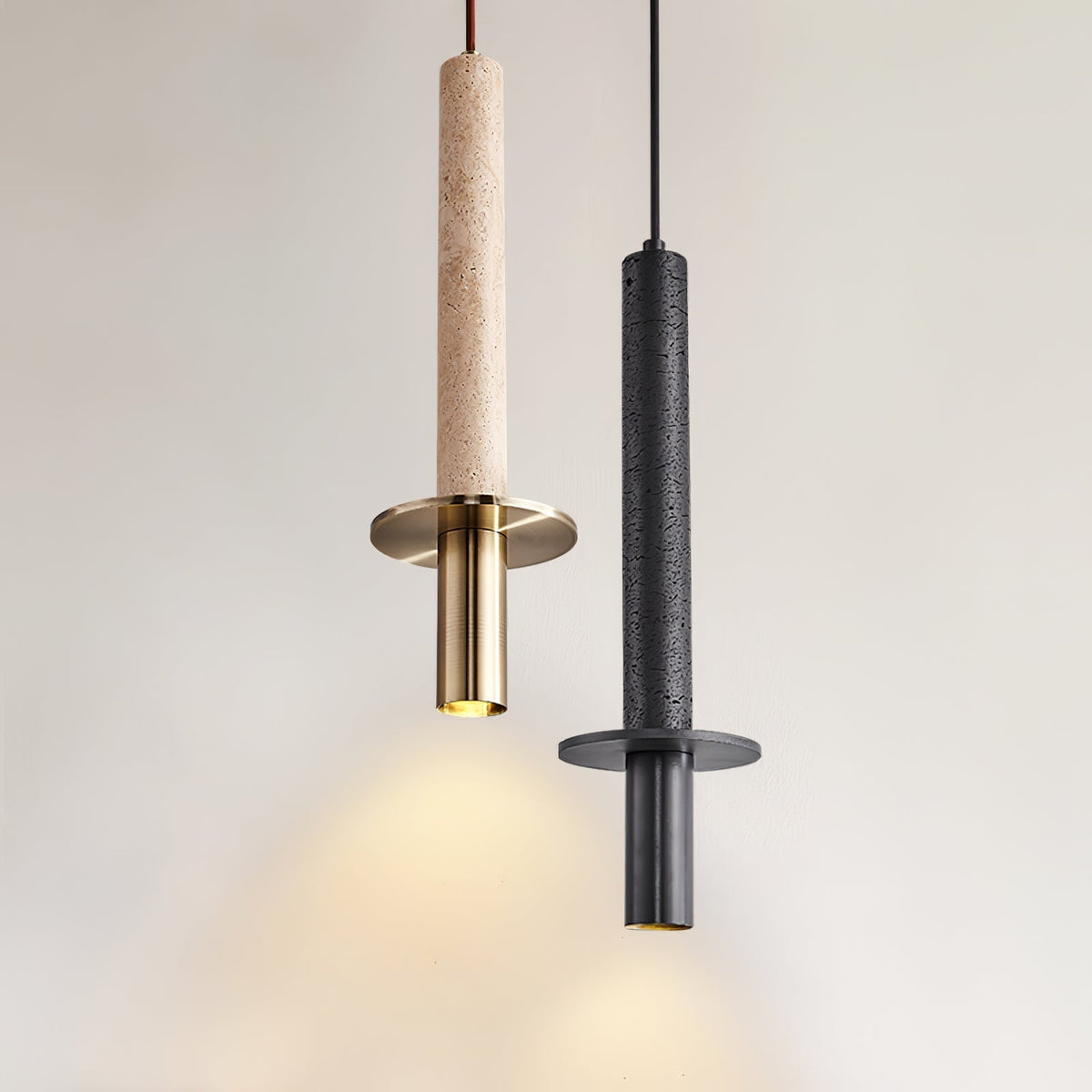 Valanise Dual Cylinder travertin hanglamp