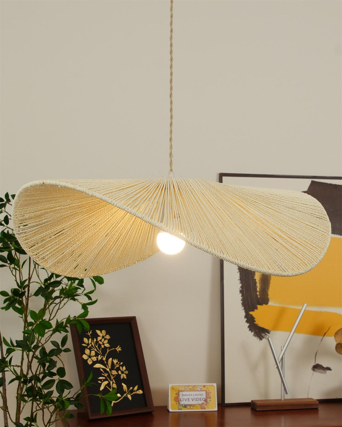 Canoeria handgeweven natuurlijke rotan hanglamp
