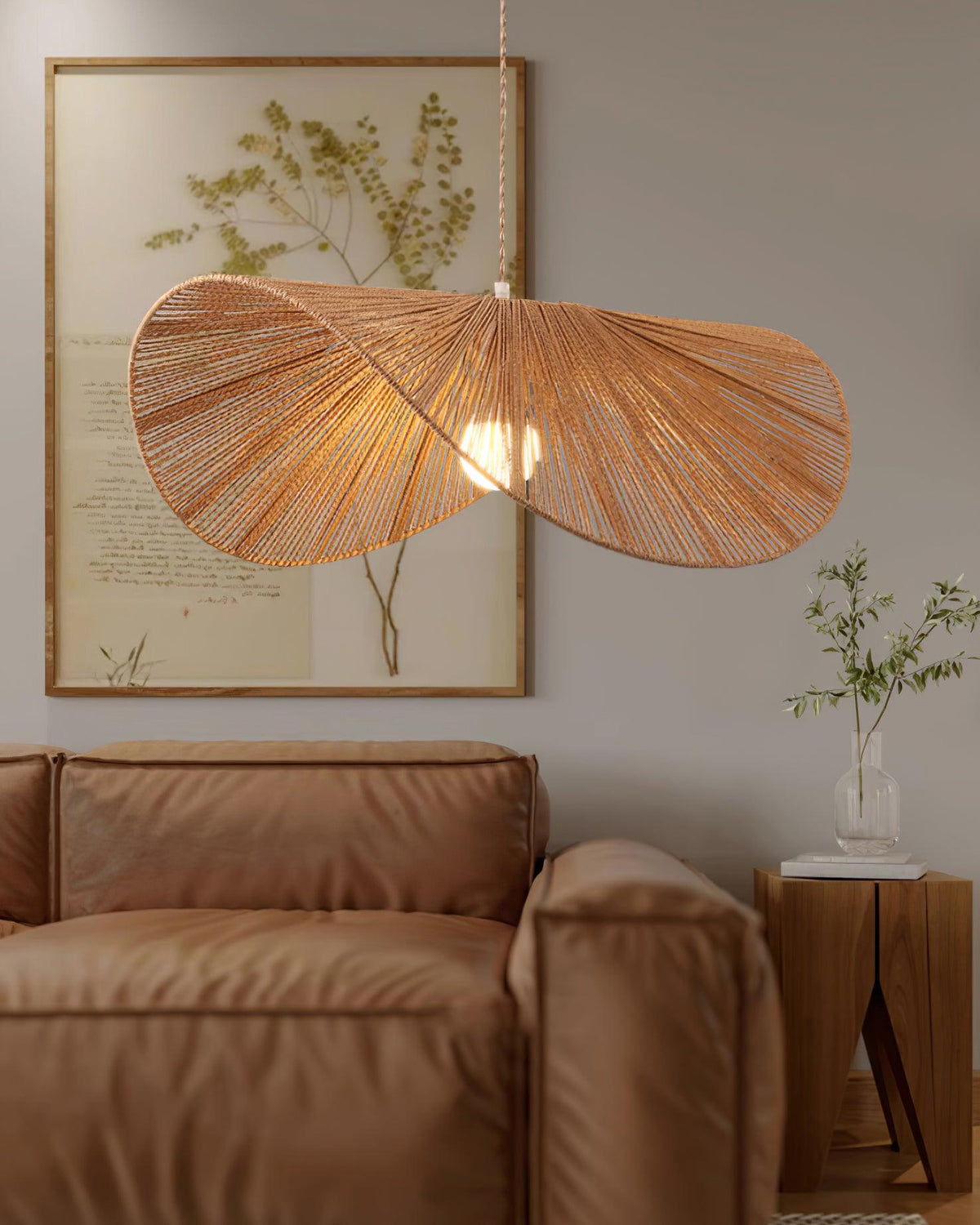 Canoeria handgeweven natuurlijke rotan hanglamp