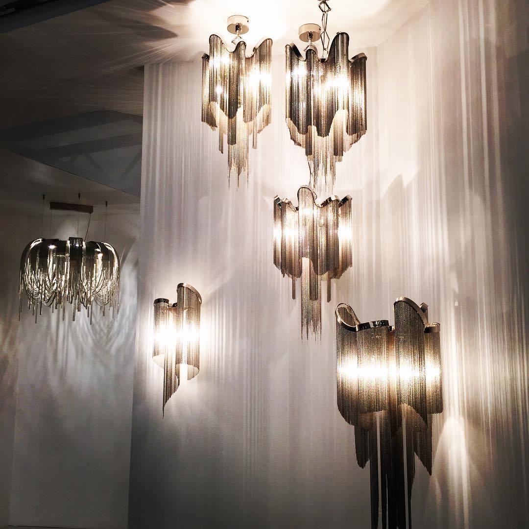 Lustra hanglamp Stream ketting nikkel