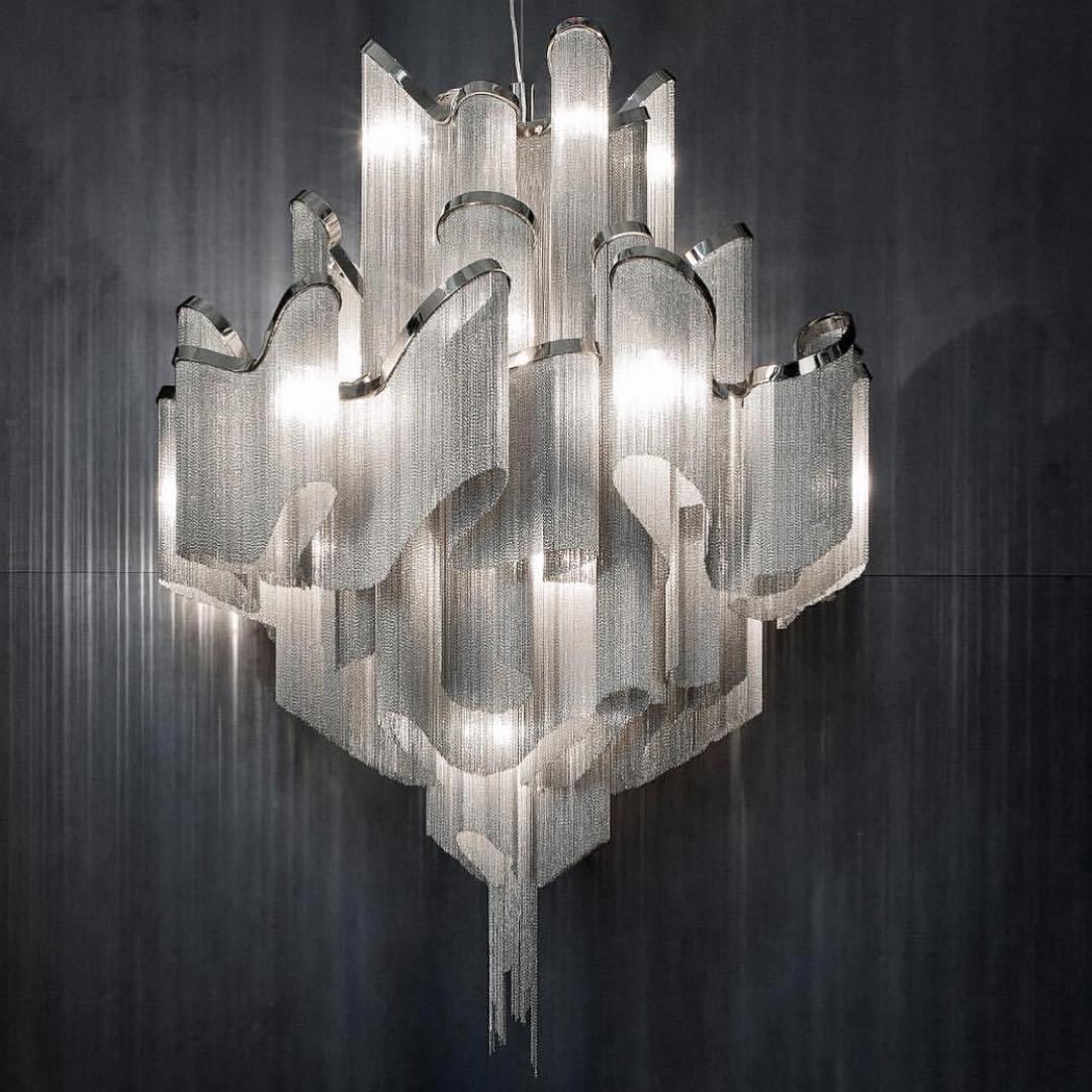 Lustra hanglamp Stream ketting nikkel