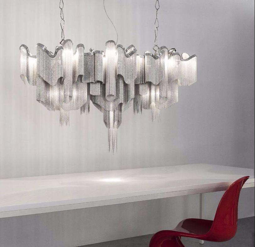 Lustra hanglamp Stream ketting nikkel
