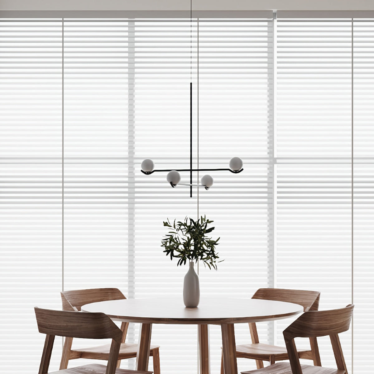 Elvian Kroonluchter Witte bollen messing Minimalistisch