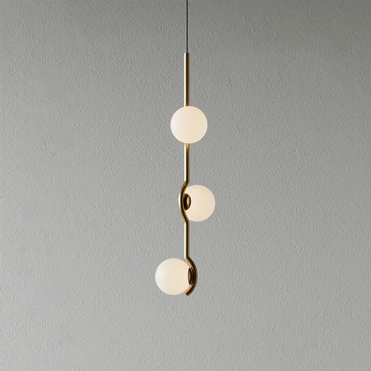 Elvian Kroonluchter Witte bollen messing Minimalistisch