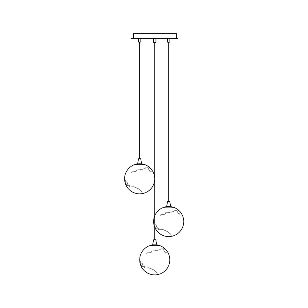 Sultana kroonluchter albast Cluster Orb Cascade
