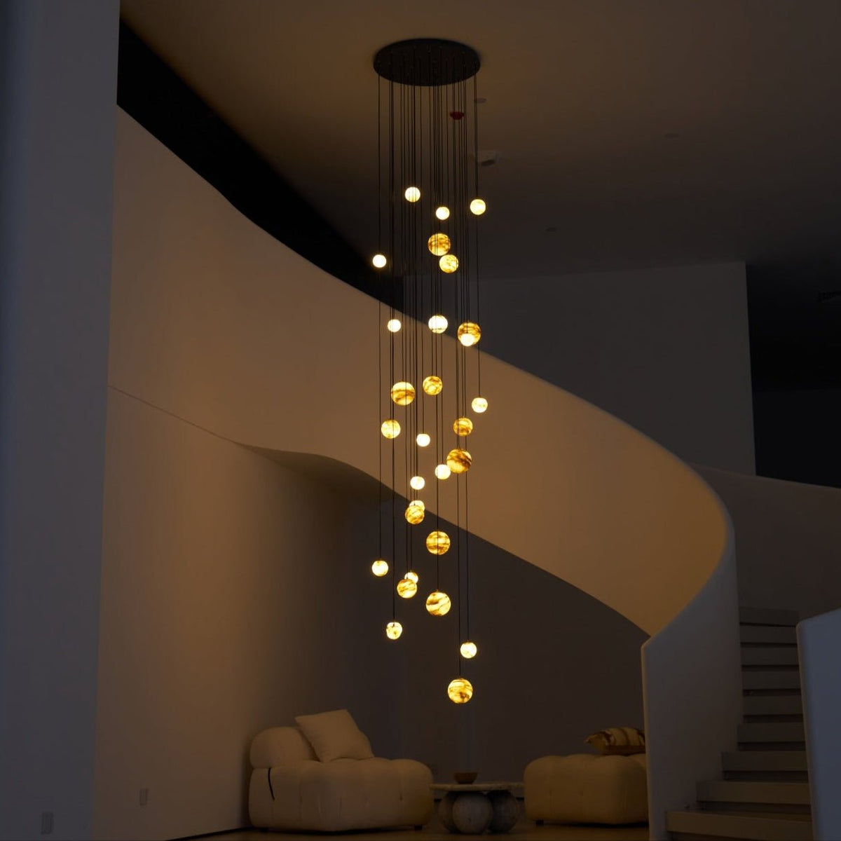 LUX Albast Cluster Kroonluchter Trap