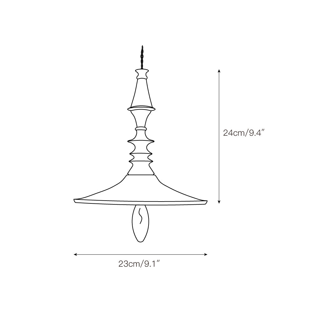 Teriinise hanglamp van walnoothout