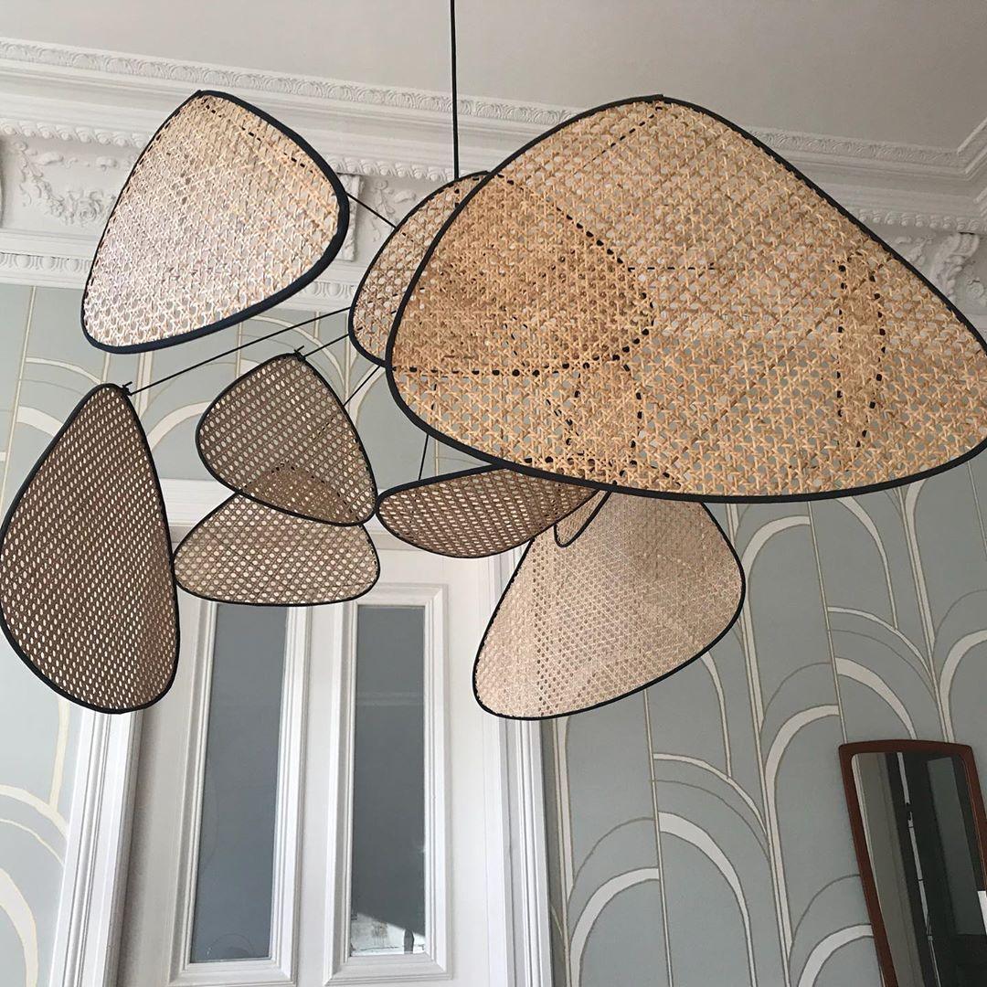 Ariinora hanglamp met rotan en swag industriële stijl