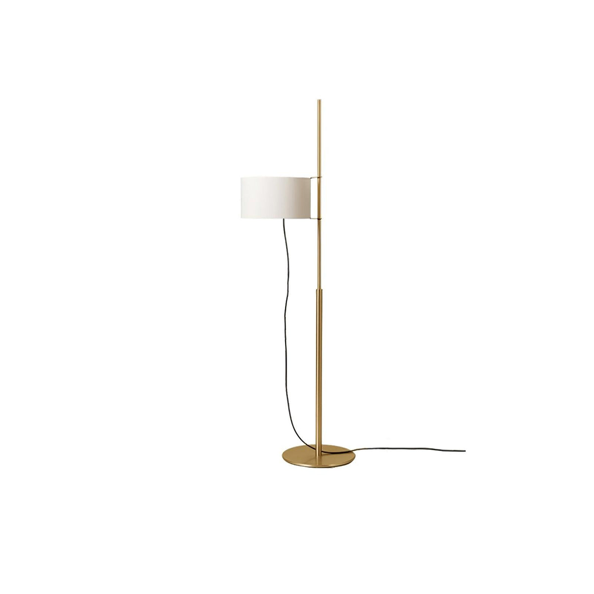 Vindis vloerlamp met houten kap en textiel