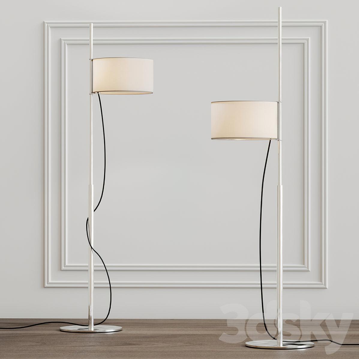 Vindis vloerlamp met houten kap en textiel