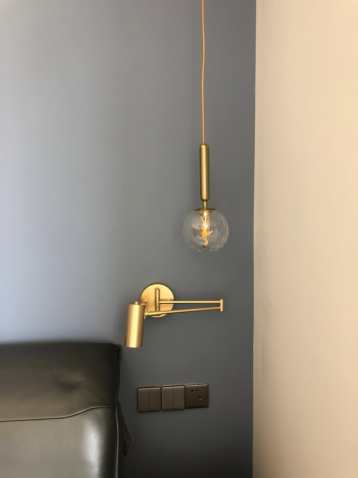 Auraelle wandlamp messing Schuifarm Verstelbaar