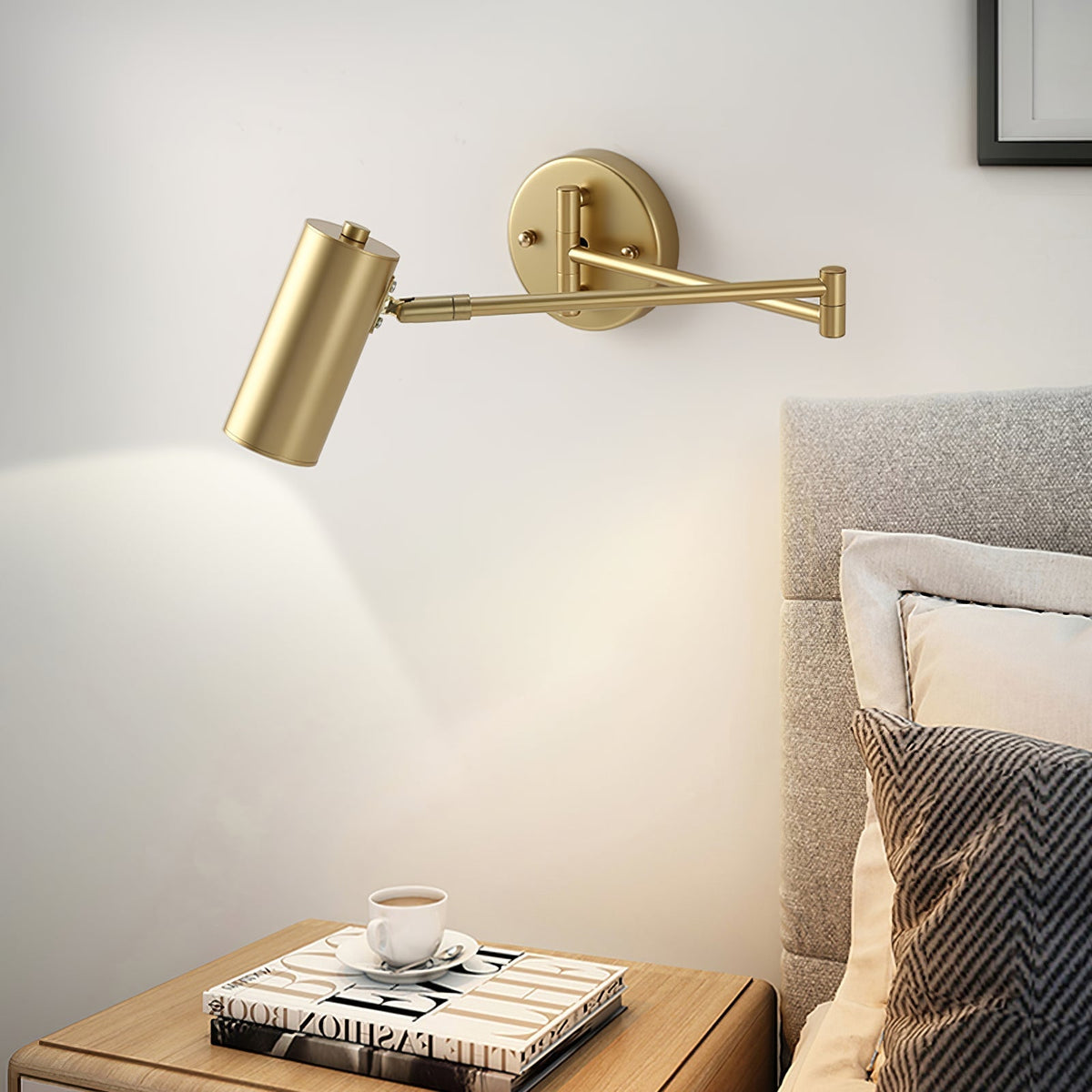 Auraelle wandlamp messing Schuifarm Verstelbaar