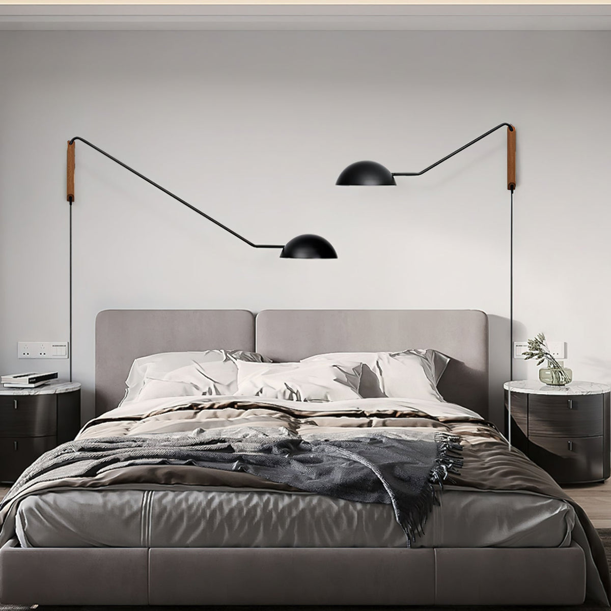 Lirixel wandlamp van walnoot